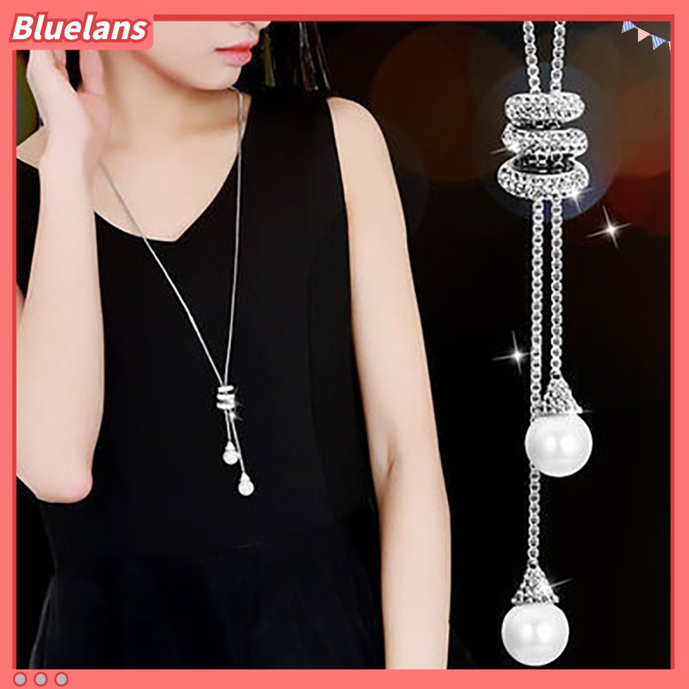 Vòng cổ Dài Đính Ngọc Trai Giả Thời Trang Cho Nữ