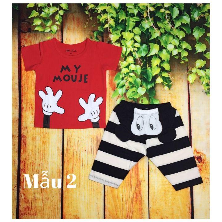 -Đồ bộ bé trai hình chuột, khỉ, hươu, chó - đồ bộ đẹp - 9-24kg - đập tan cơn nóng.