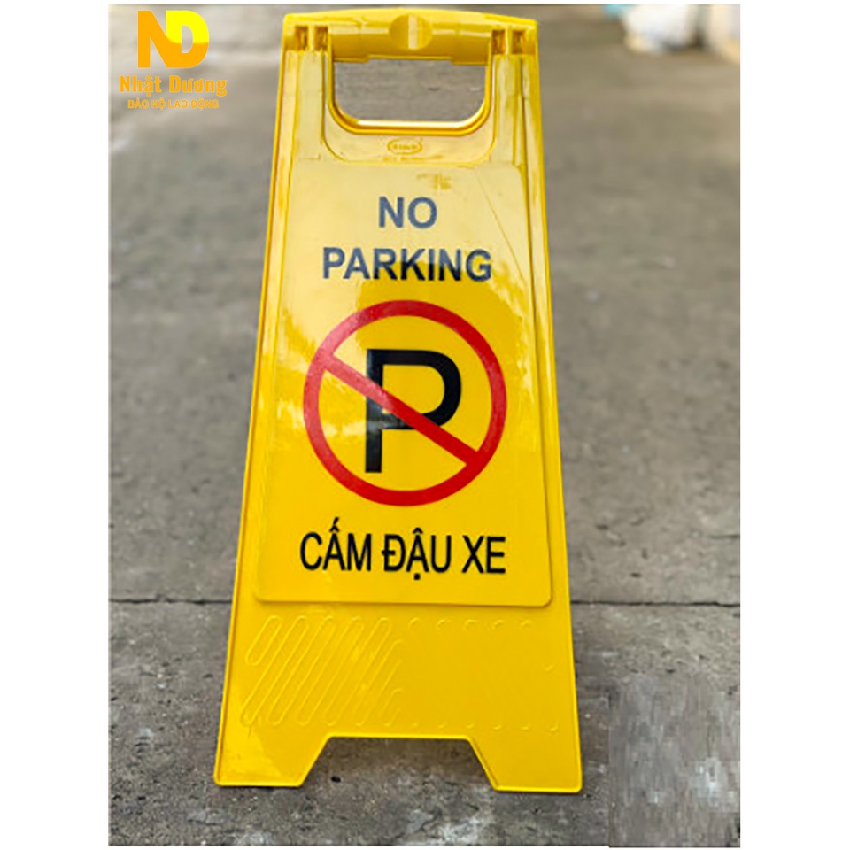 Bảng cảnh báo chữ A Khu vực đang làm vệ sinh/ Khu vực đang thi công/ Chú ý trơn trượt/ Cấm đậu xe/ Cấm hút thuốc