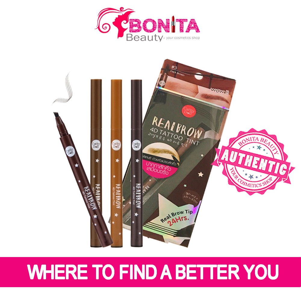 Bút xăm mày Cathy Doll Real Brow 4D Tattoo Tint Tip cho lông mày hoàn hảo như thật