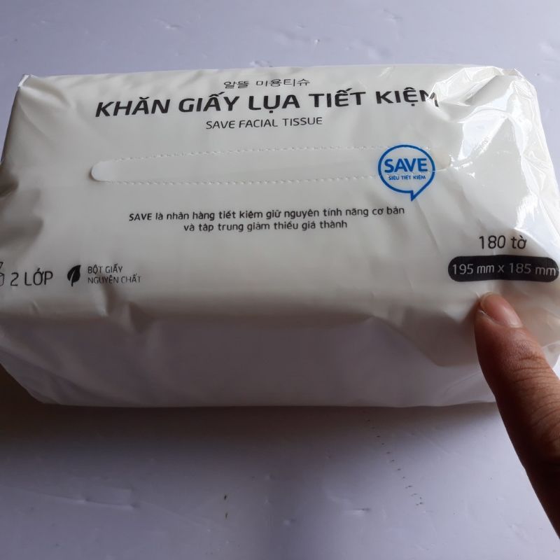 Lô 4 gói khăn giấy rút (2 lớp) lụa tiết kiệm hàn quốc 180 tờ/gói.