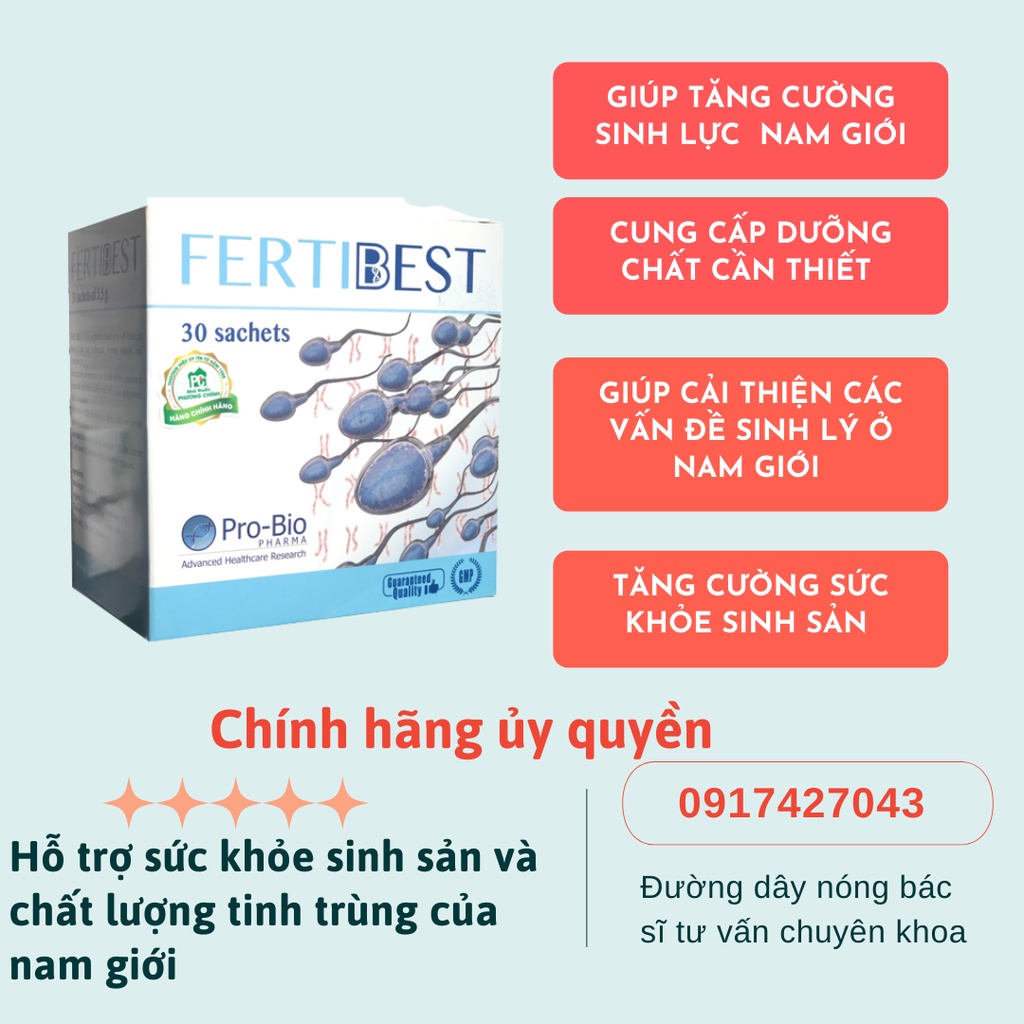 Hỗ trợ sức khoẻ FERTIBEST về sinh sản và tinh trùng dành cho nam giới