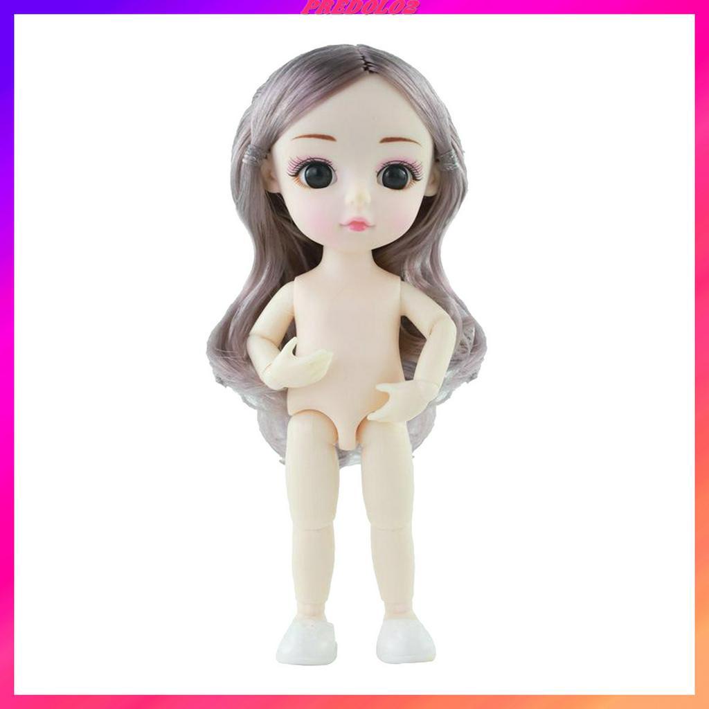 [Predolo2] Thân Búp Bê BJD 13 Khớp Nối Linh Hoạt 16cm Có Tóc Đen