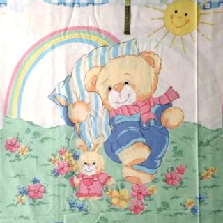 Vải thô cotton- panel gấu, pribang, cotton 100%,