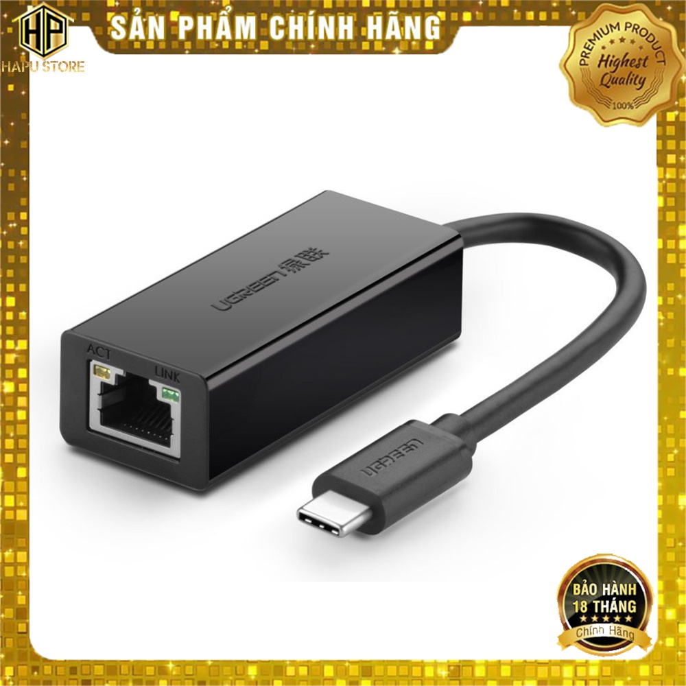 Cáp chuyển USB 3.1 Type C sang mạng Lan Ugreen 30287-50307 tốc độ cao - Hapustore