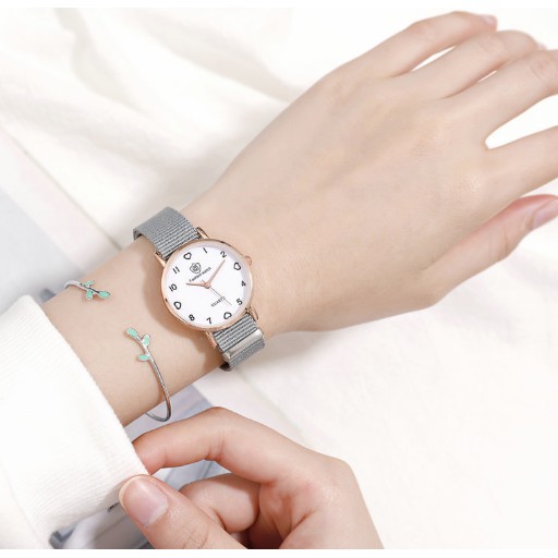 ĐỒNG HỒ NƯ DÂY VẢI DÙ FASHION WATCH D299 PHONG CÁCH HÀN QUỐC