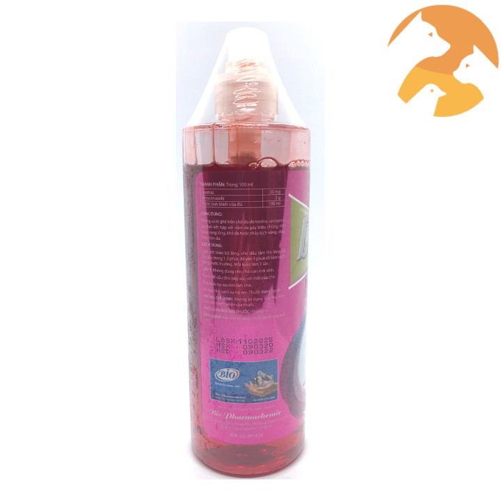 DẦU TẮM BIO SHAMPOO 5 DERMA [450 ml] GHẺ VÀ NẤM DA CHO CHÓ