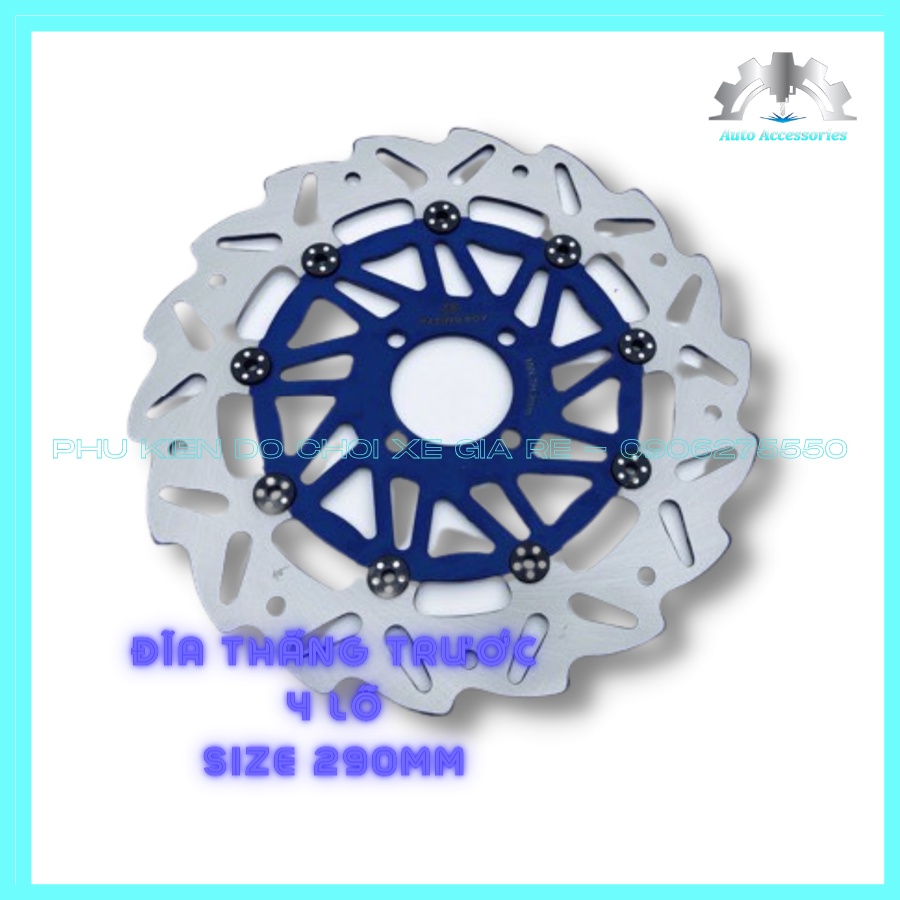 Đĩa Thắng Trước 4 lỗ size 290mm, Mẫu Mới Siêu Hót, Có Pát gắn thông dụng cho nhiều dòng xe  Màu sắc cực kì bắt mắt