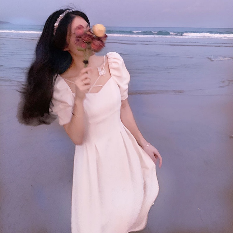 Đầm Cổ Vuông Tay Phồng Phong Cách Pháp Thời Trang Mùa Hè Hàng Mới 2022