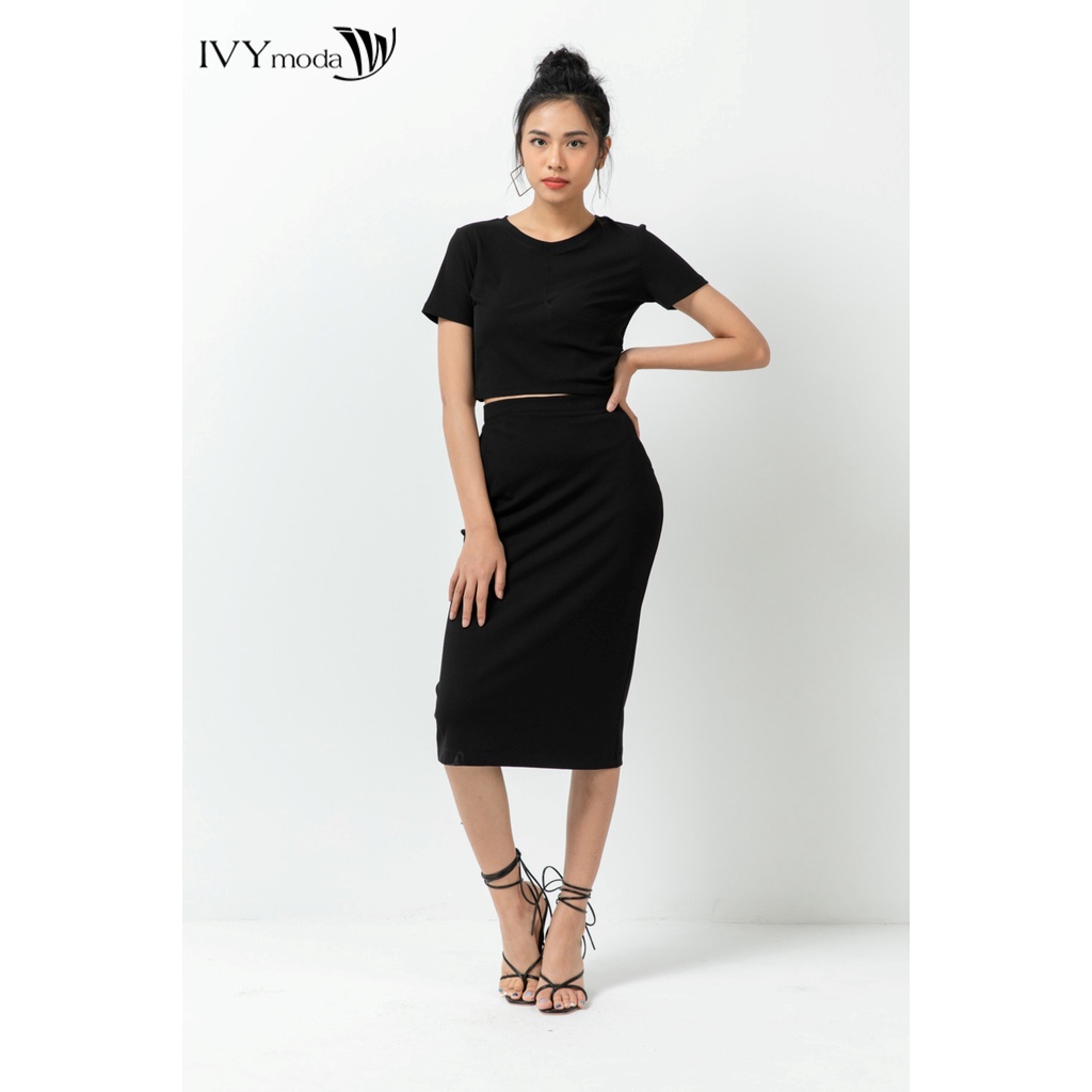 Chân váy thun gân nữ dáng ôm IVY moda MS 30M6751