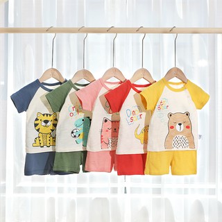 Bộ cộc tay cho bé❗❗ Bộ cộc tay thun lạnh in hình thú dễ thương cho bé 8-18kg