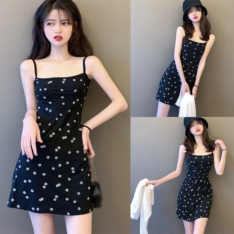 Đầm Hai Dây In Hoa Thời Trang Nữ Tính