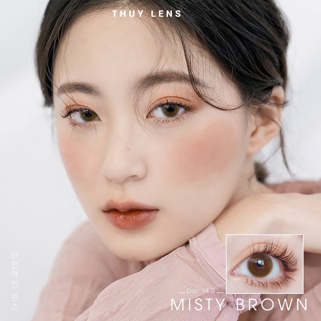 Kính Áp Tròng Cận Nâu Tự Nhiên Zlens Misty Brown Tiêu Chuẩn Nhật Bản