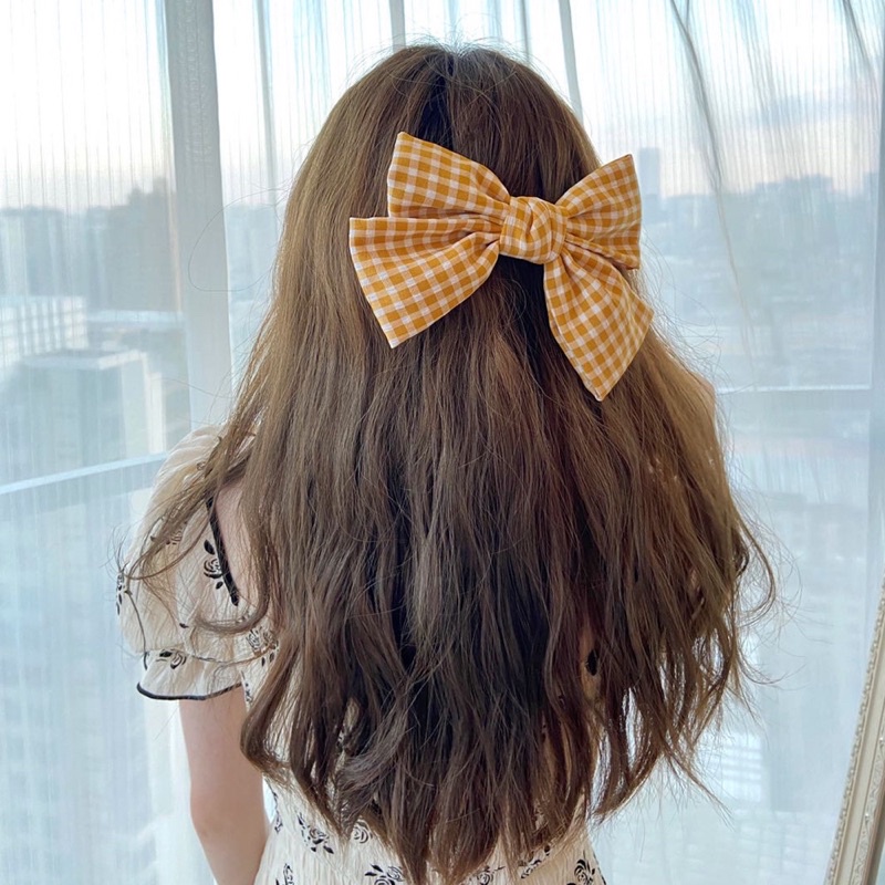 Combo 2 Kẹp nơ ruy băng, lụa/ kẹp trắng xinh xắn phong cách Hàn Quốc