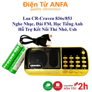 Loa Craven CR-836s, 853 3 pin, Máy nghe pháp đài niệm phật nghe thẻ nhớ, USB siêu bền