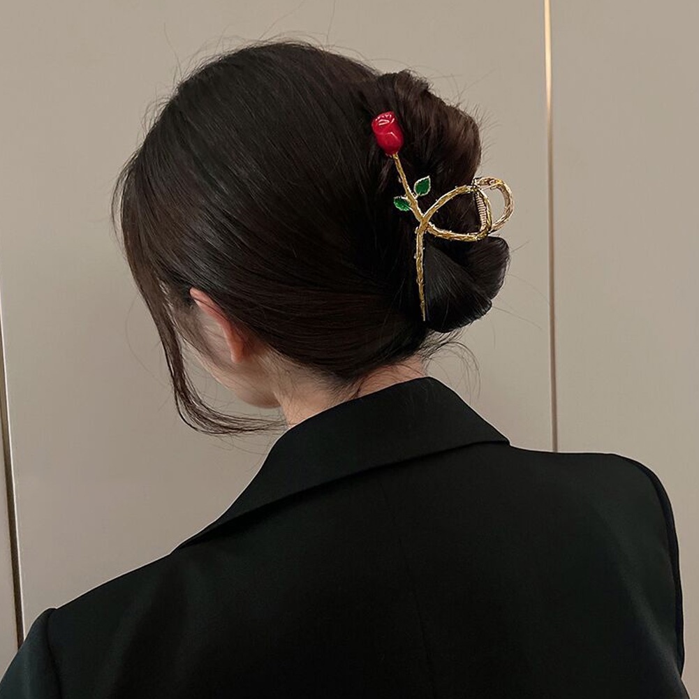 Kẹp Tóc Kim Loại Hình Hoa Hồng Thời Trang Cho Nữ