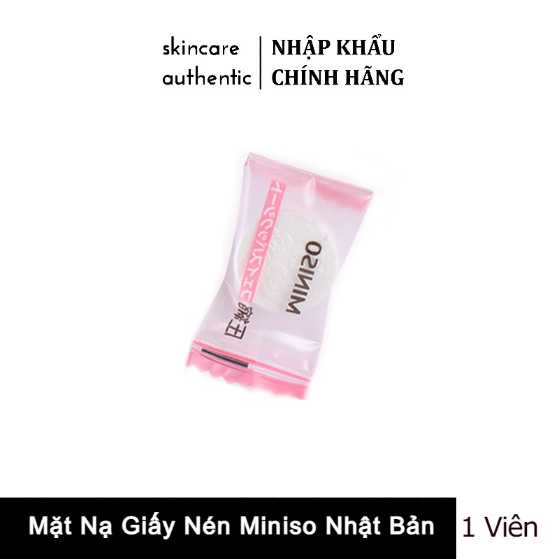 1 viên mặt nạ giấy nén Miniso Nhật Bản