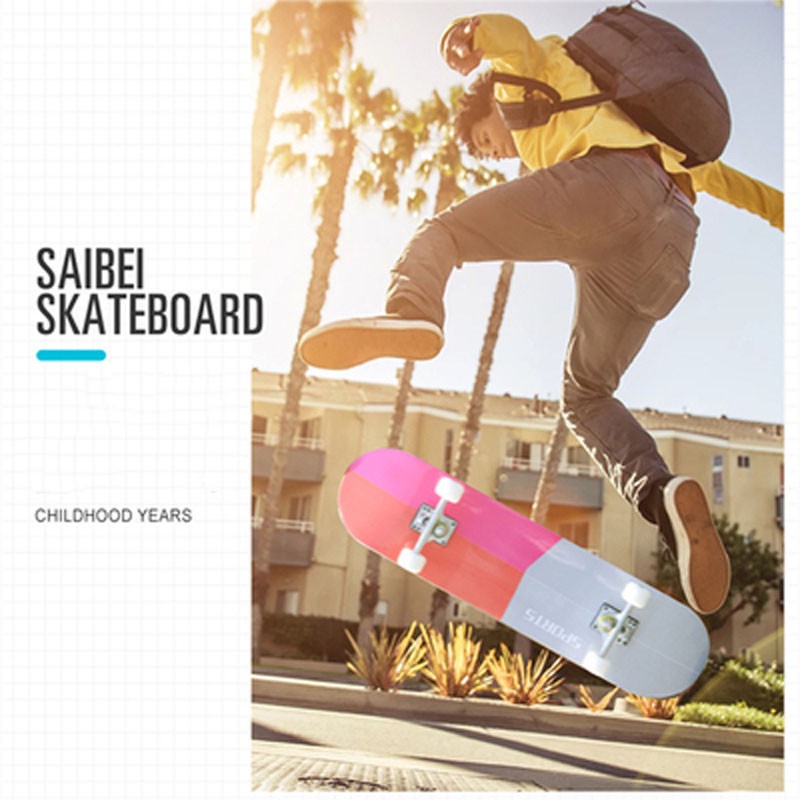 VÁN TRƯỢT THỂ THAO SKATEBOARD GỖ PHONG ÉP CAO CẤP TẢI TRỌNG 200KG MẶT NHÁM KIM CƯƠNG BÁNH LED  VT268