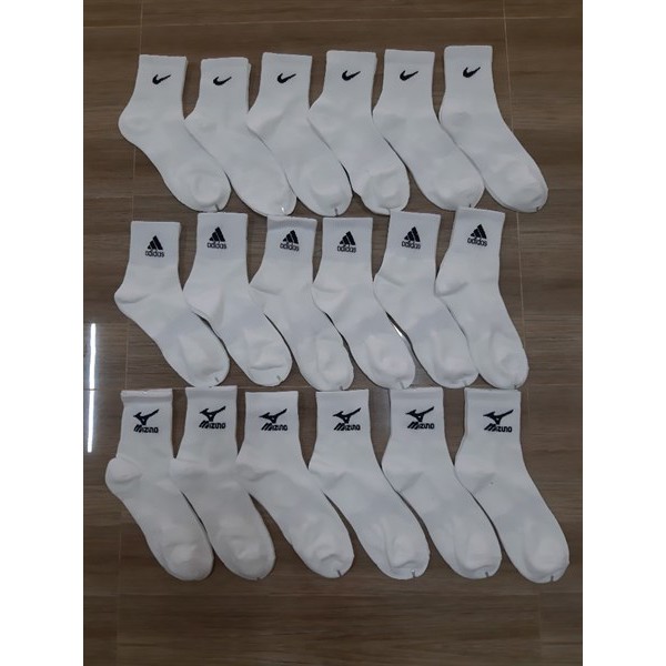 Tất thể thao mizuno cổ trung-chất liệu coton thấm hút mồ hôi