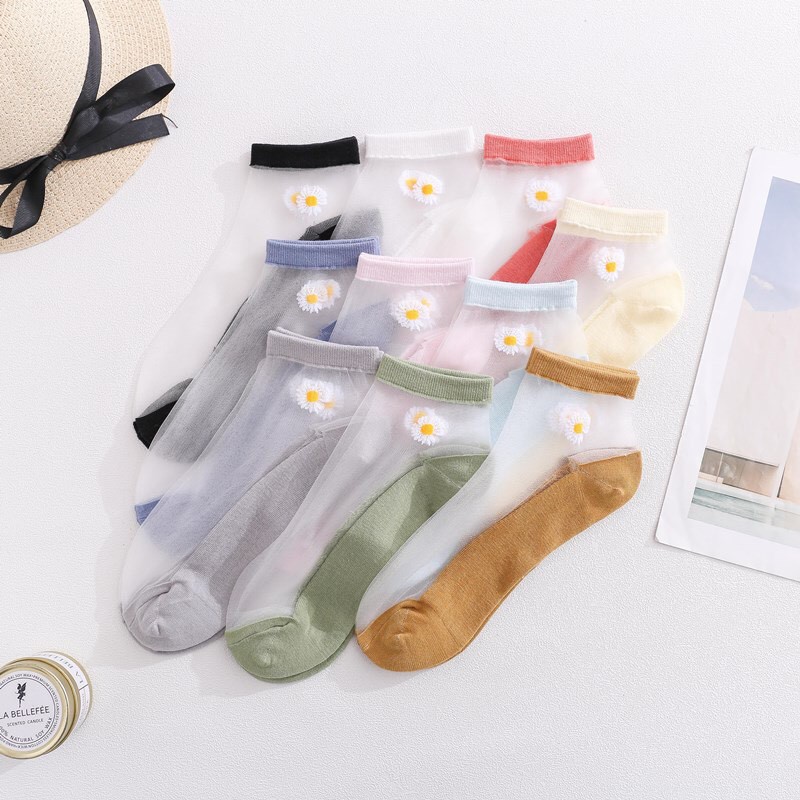 Tất Vớ Nữ Vải Lưới Hoa Cúc Nhiều Màu 325 Cực Hot