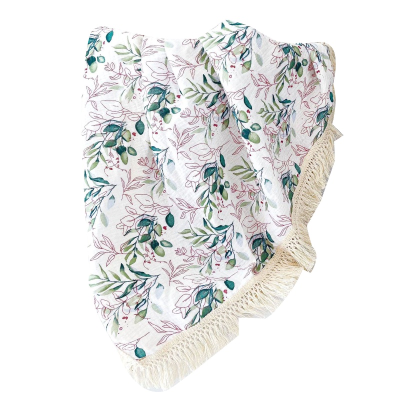 Chăn Quấn Em Bé Bằng Cotton Mềm Mại Phối Tua Rua Phong Cách Hồi Giáo Dùng Làm Đạo Cụ Chụp Ảnh