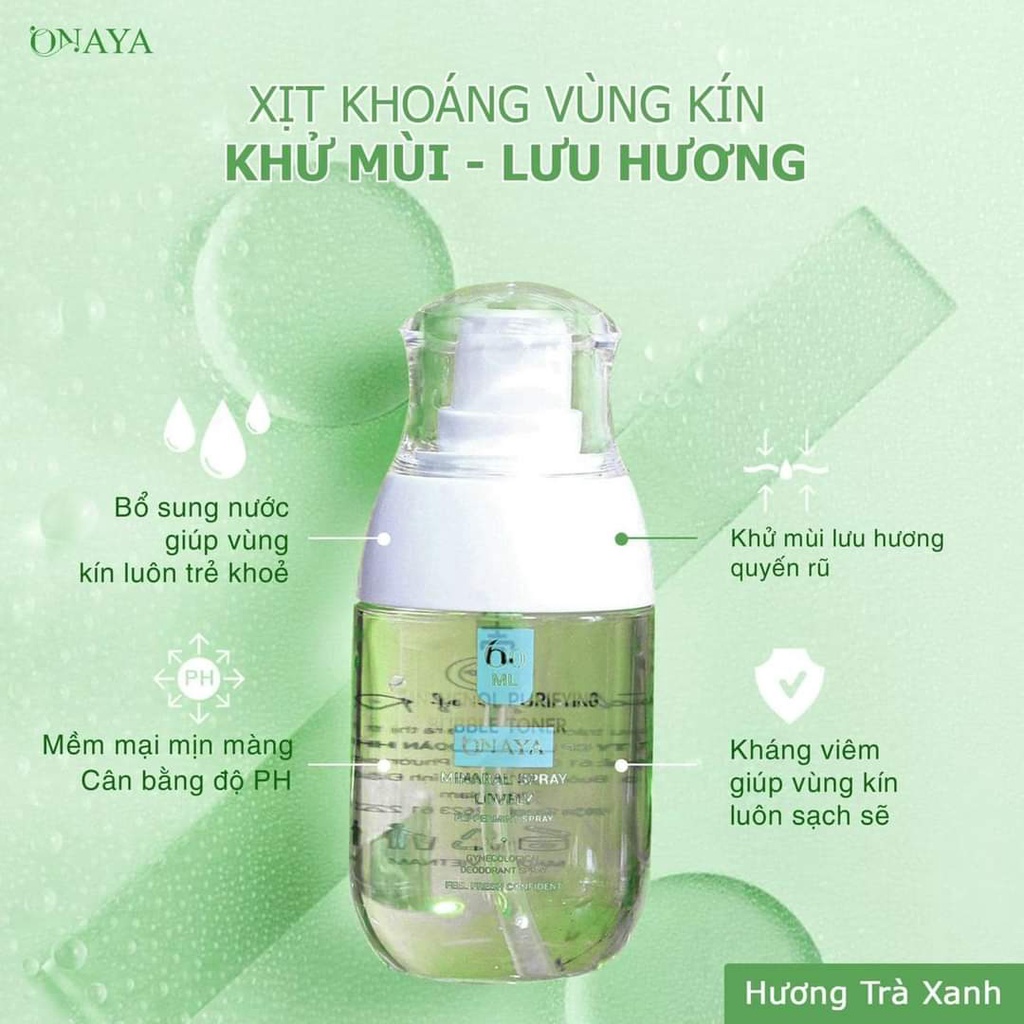 XỊT KHOÁNG VÙNG KÍN ONAYA XANH HỒNG 60ML