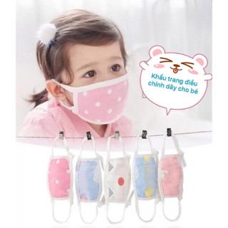 Minchun123: Khẩu trang cho bé (6 lớp xô, có dây điều chỉnh) tránh khói, bụi, đồ dùng cho bé