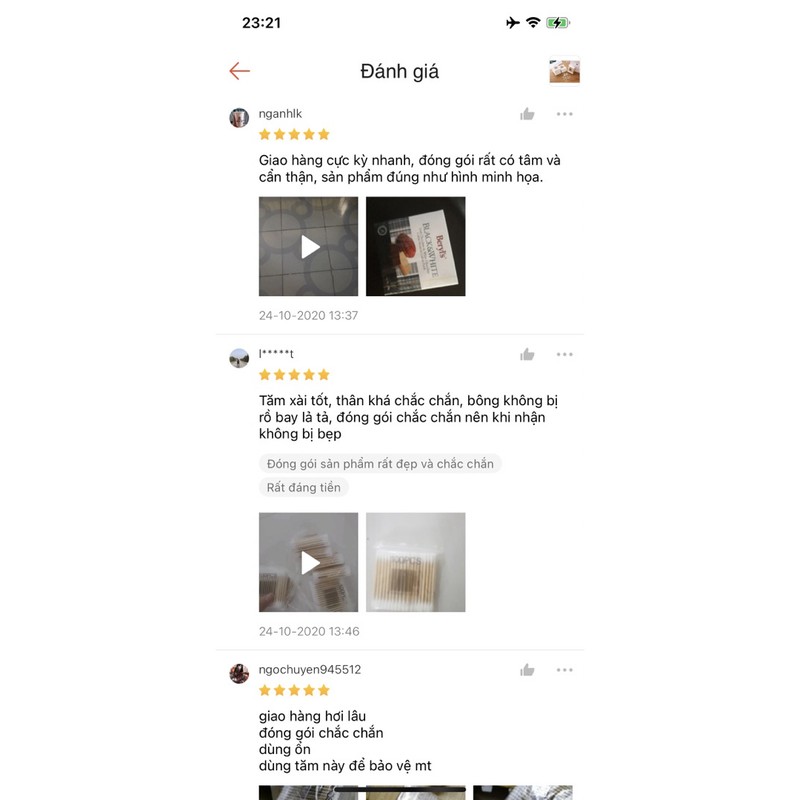 Tăm Bông Thân Gỗ Gói 100 Que