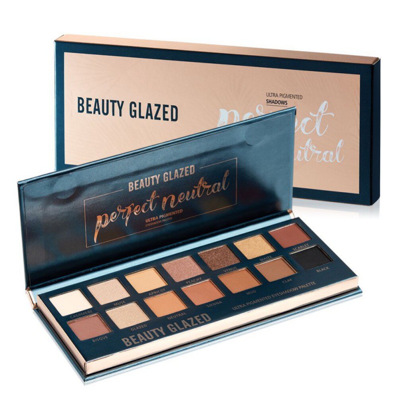 Bảng phấn mắt hiệu BEAUTY GLAZED có 14 màu lâu trôi