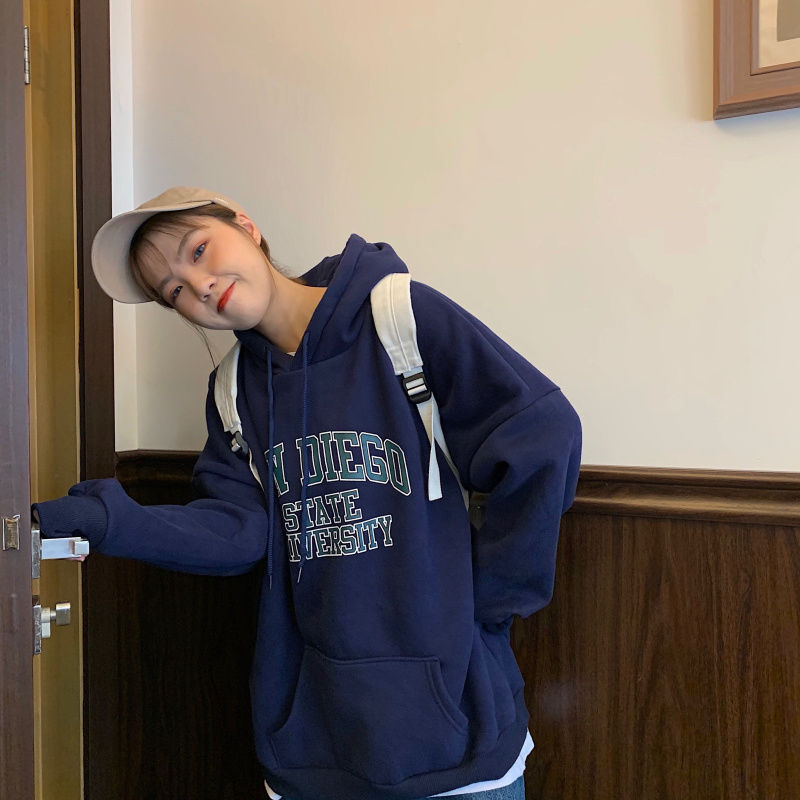 Áo Hoodie mail Tay Dài Dáng Rộng Phong Cách Hàn Quốc