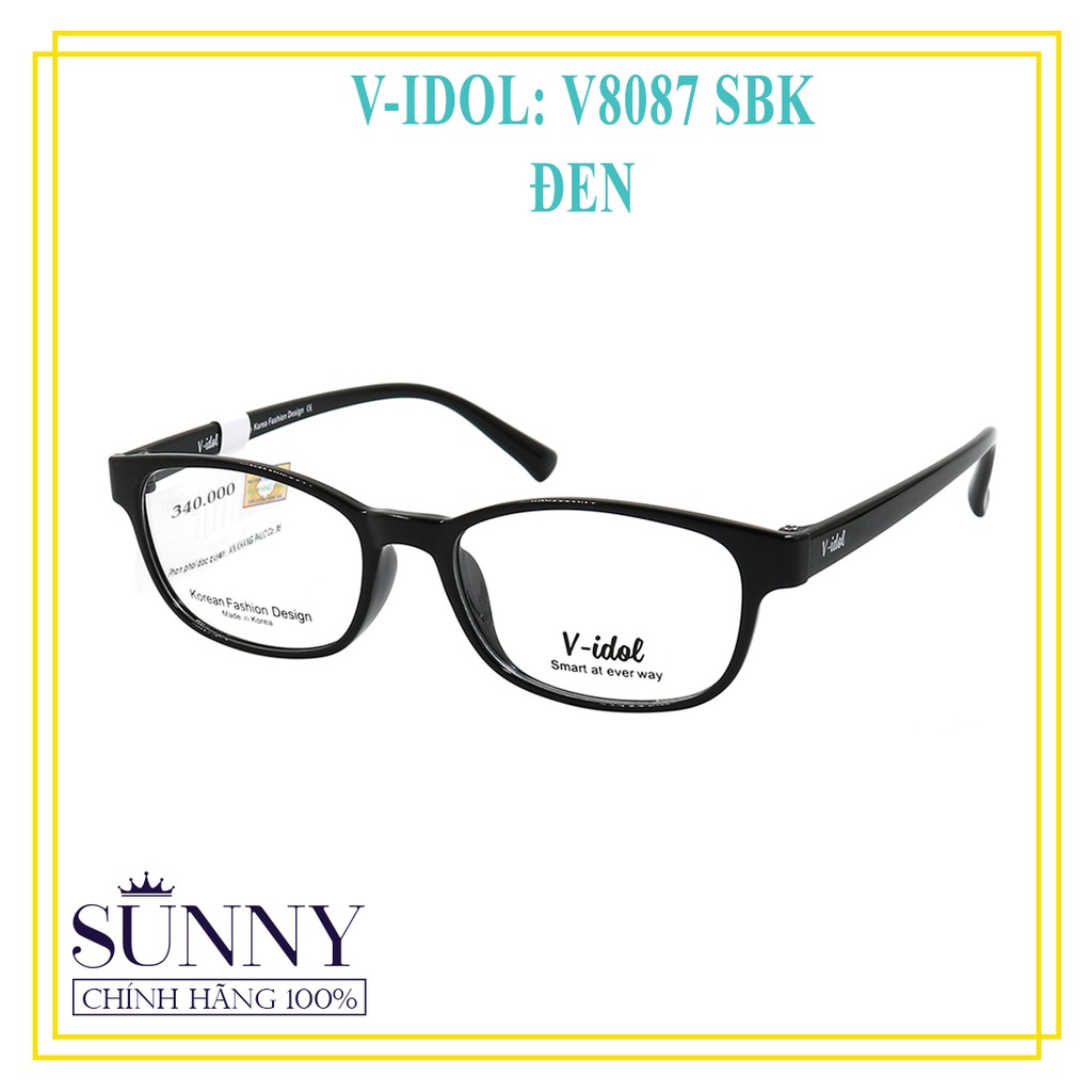 Gọng kính nam nữ Vidol chính hãng có kèm tem chống hàng giả của bộ công an - V8087 SBK, thiết kế dễ đeo bảo vệ mắt