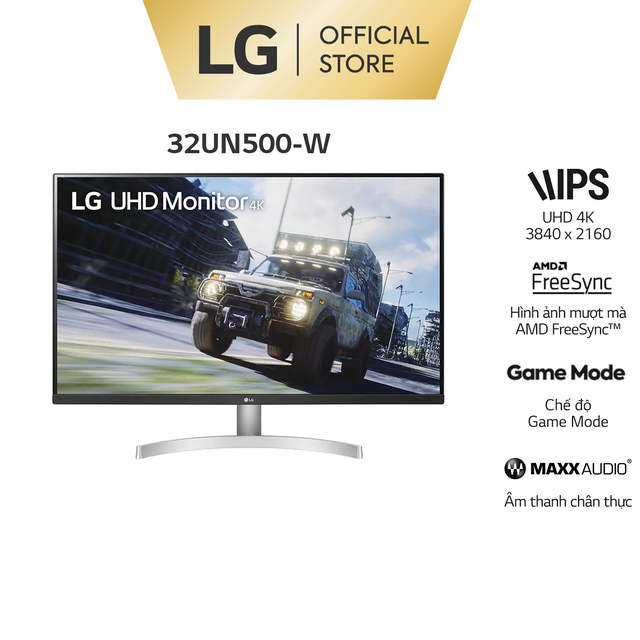 [Mã ELMALL1TR giảm 5% đơn 3TR] Màn Hình LG 32UN500-W UHD 4K 31.5'' VA HDR Loa 5W - Hàng Chính Hãng