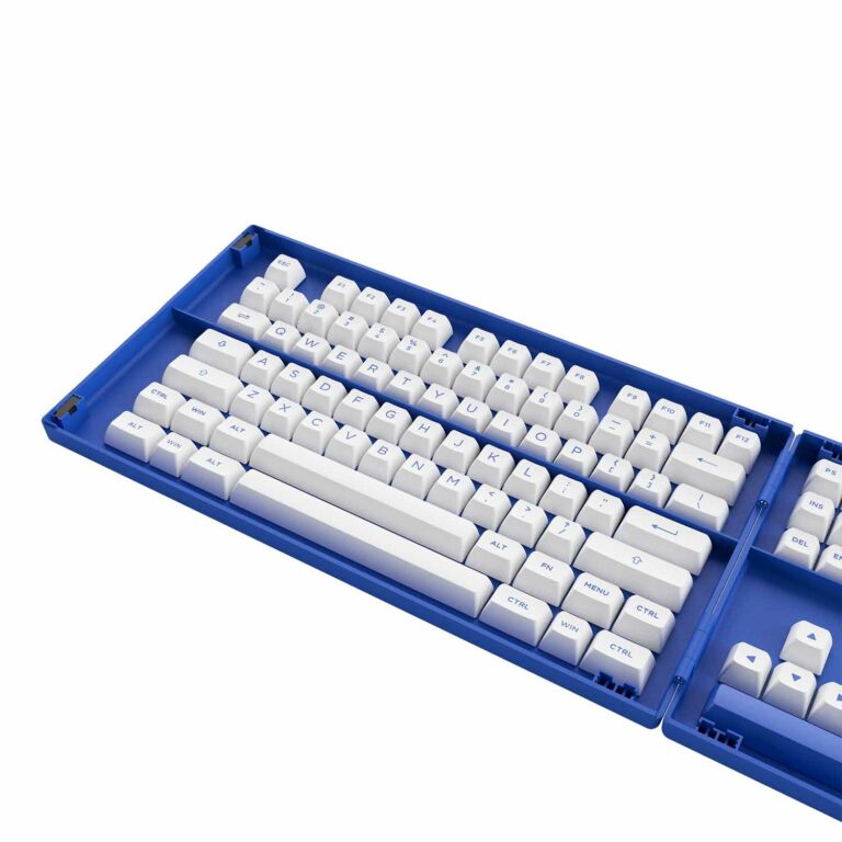 AKKO Keycap set – Blue on White (PBT Double-Shot/ASA profile/197 nút)