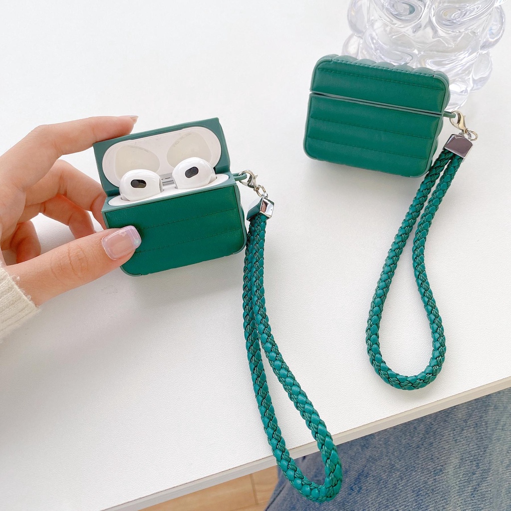 Vỏ Bảo Vệ Hộp Sạc Tai Nghe AirPods 1 2 Pro 3 2021 Bluetooth Không Dây Chất Liệu Tpu Mềm Chống Rơi Họa Tiết Chiếc Áo Khoác Màu Xanh Lá Sáng Tạo