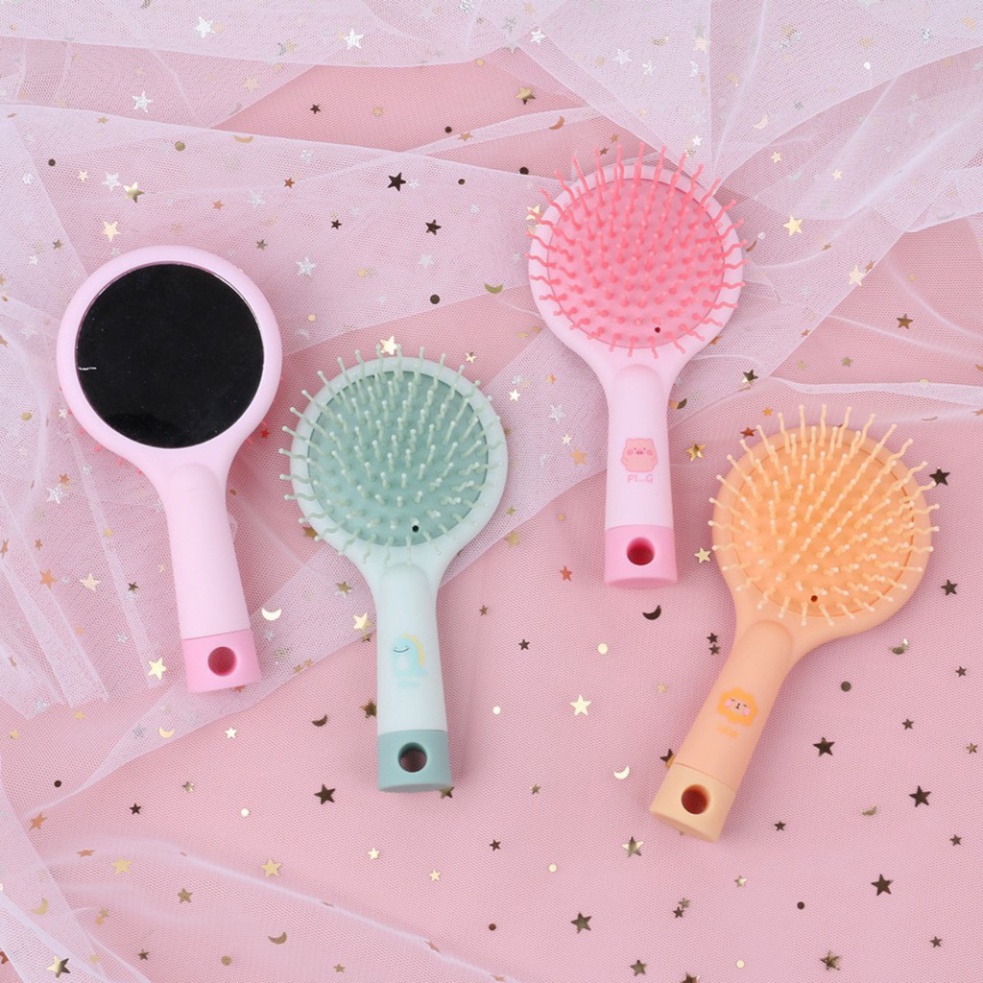 Lược gỡ rối tóc massage--Lược chải tóc kèm gương