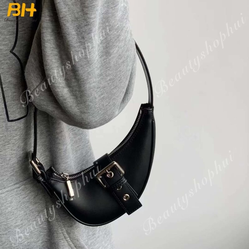 Túi Xách Mini Kẹp Nách Hình Bán Nguyệt Màu Bạc Thời Trang Mới Cho Nữ