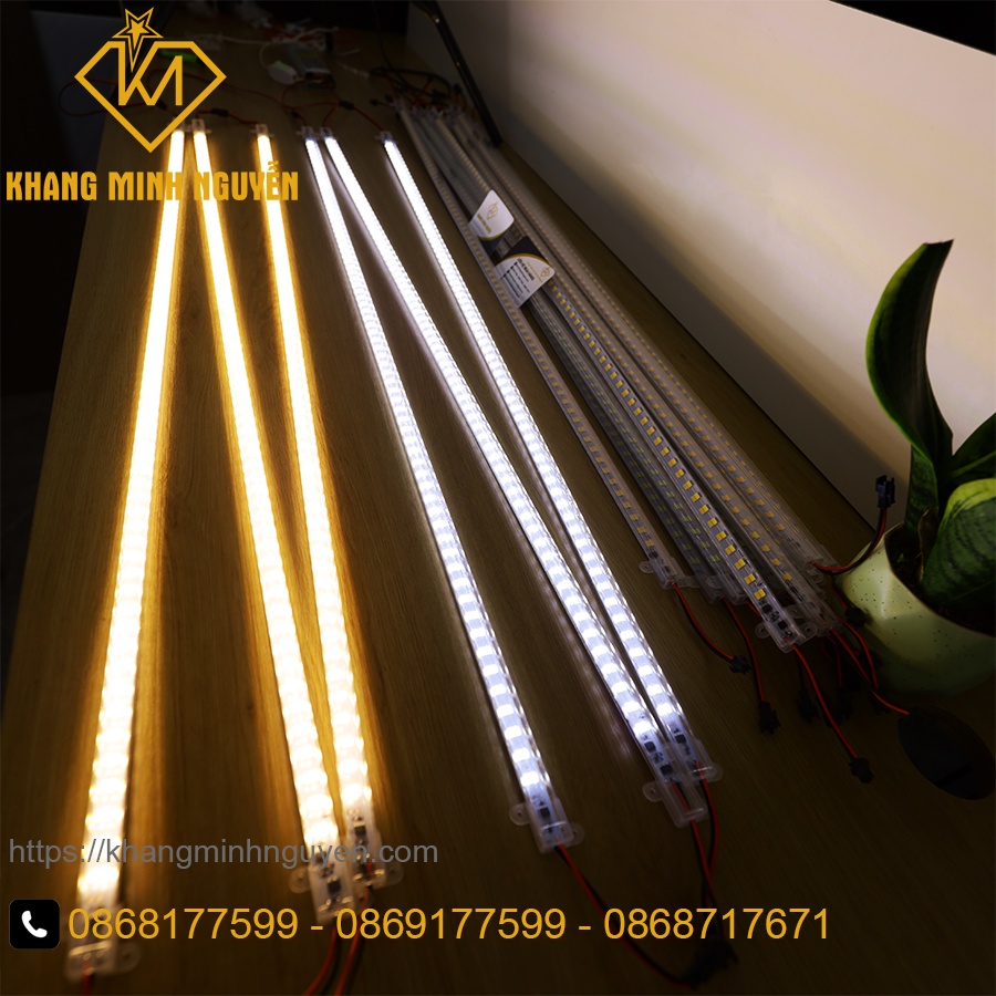 LED thanh 220v 1m - 5730 và 2835 SMD siêu sáng có bọc nhựa màu trắng 6000K và vàng 3000K