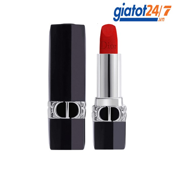 Son Dior Rouge Velvet Màu 999 1.5gr [Vừa Ra Mắt] - Đỏ tươi