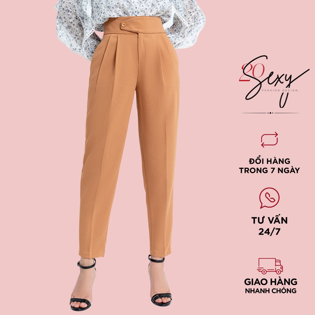 Quần âu nữ cạp cao cài cúc lệch 20Sexy by 20AGAIN, hàng thiết kế QAA0985