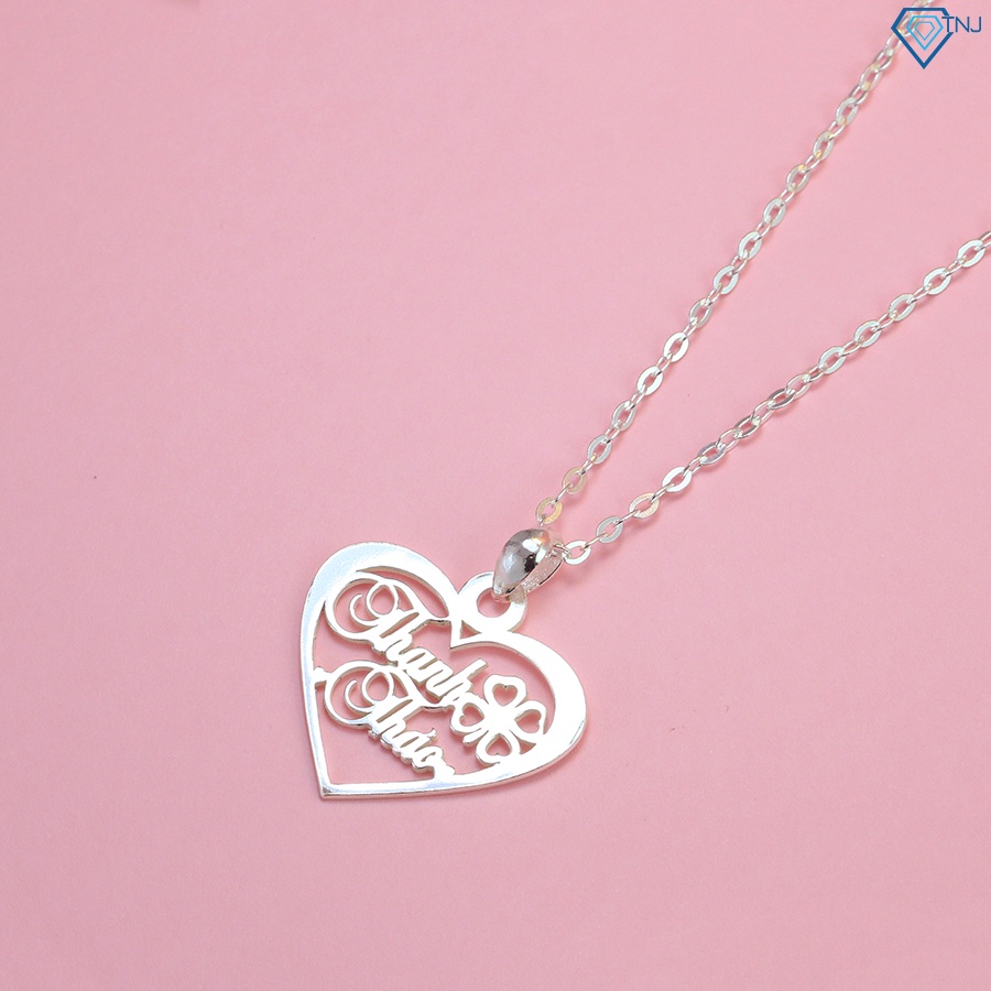 Dây chuyền chữ theo tên bằng bạc thật hình trái tim đẹp DCC0020 - Trang Sức TNJ