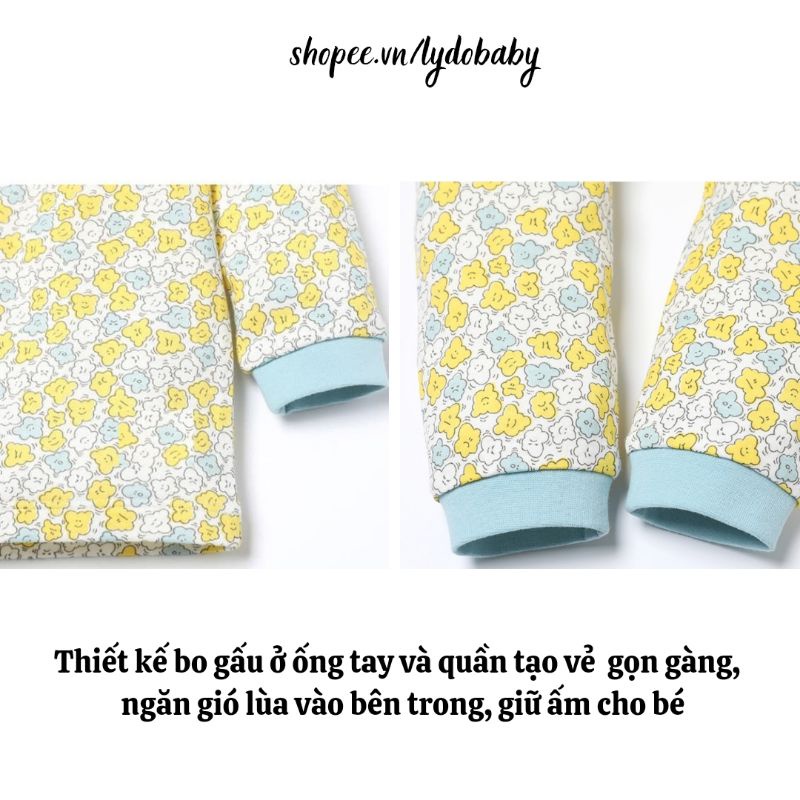 Bộ đồ quần áo dài tay mùa thu đông cho bé gái vải Hàn Quốc cao cấp size 2 tuổi , 3 tuổi họa tiết đám mây