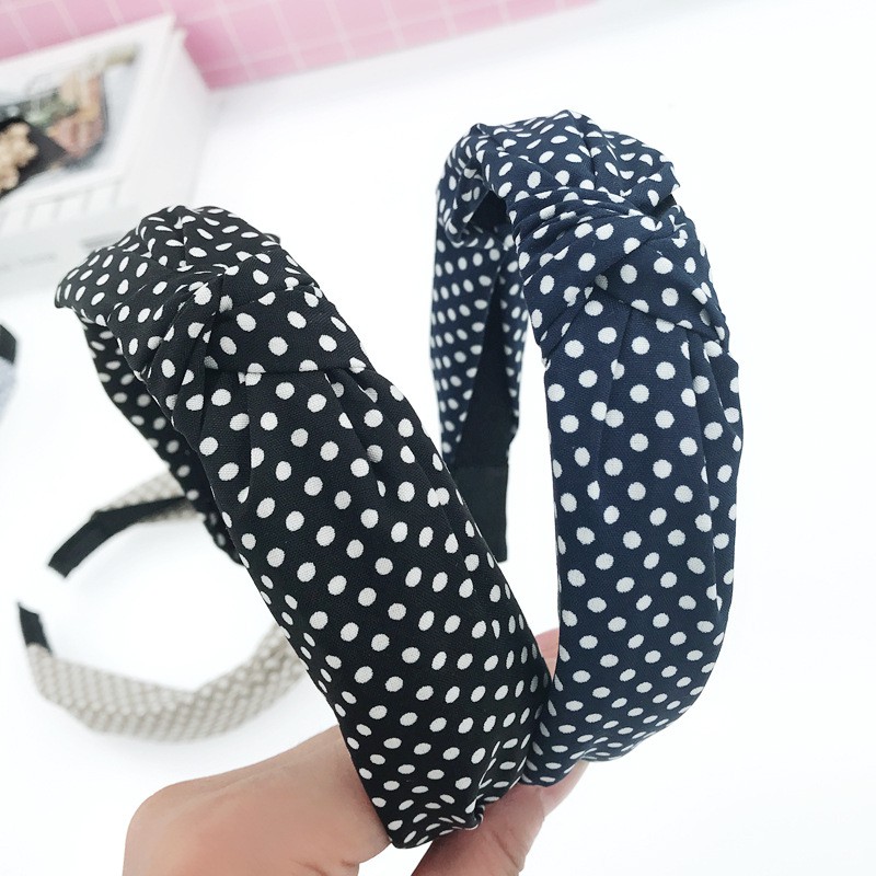 Băng đô bằng vải bản rộng họa tiết gợn sóng đơn giản phong cách Hàn Quốc cho trẻ em