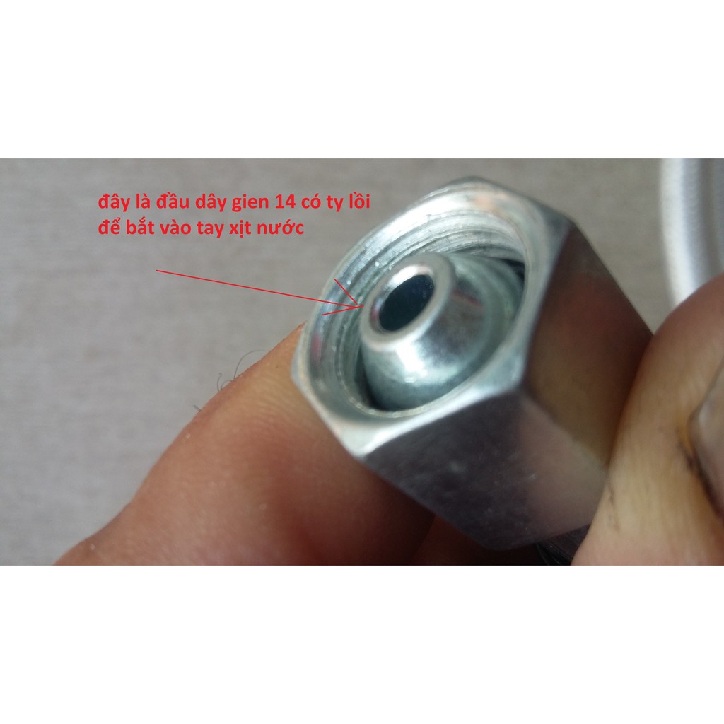 Ống dây rửa xe 15M cho máy bơm xịt rửa áp lực cao đầu Ren trong 22mm và 14mm ty lội hoặc ty lõm