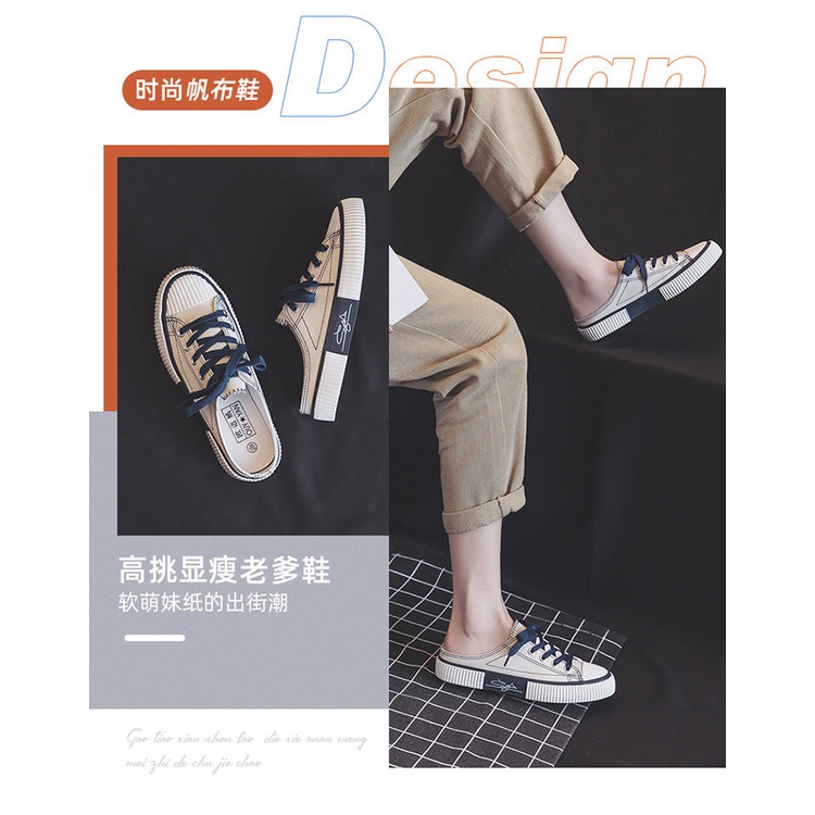 Giày Lười Vải Canvas Thời Trang Hàn Quốc Mẫu Mới 2022 Cho Nữ