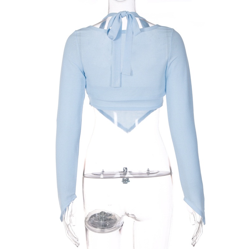 Áo Sơ Mi Tay Dài Xếp Ly Hở Lưng Xinh Xắn Thời Trang Cho Nữ