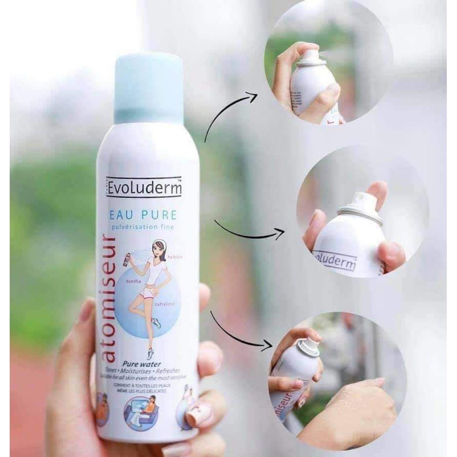 Xịt Khoáng Evoluderm Atomiseur Eau Pure Dưỡng Da, Cấp Ẩm 150ML &amp; 400ML