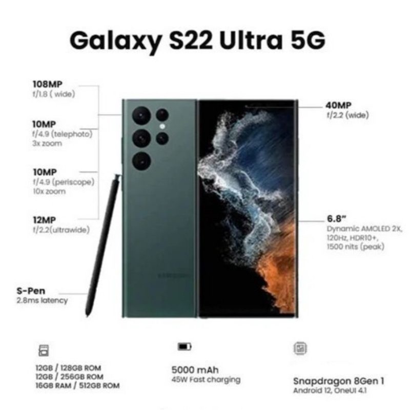 Điện thoại Samsung Galaxy S22 Ultra 5G Hàng Chính Hãng