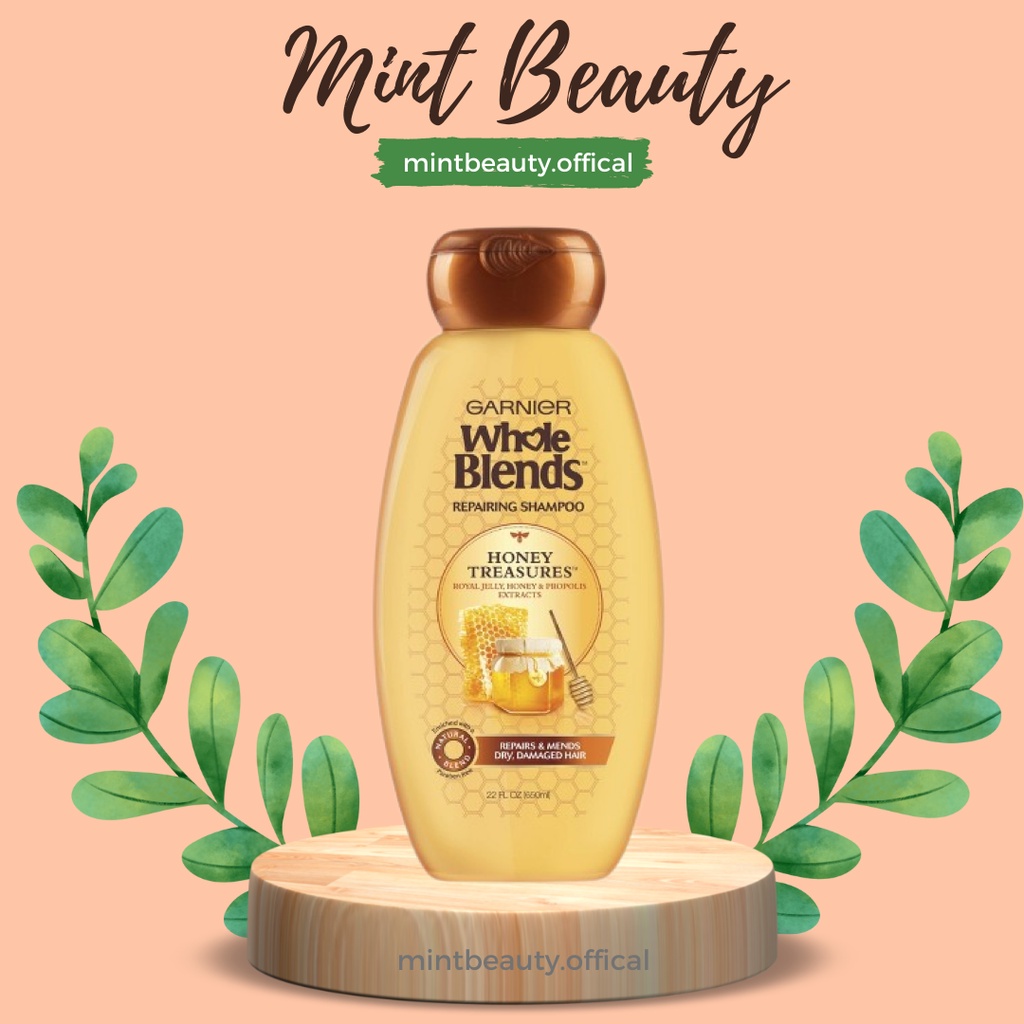 Dầu Gội GARNIER WHOLE BLENDS Repairing 370ml của Mỹ