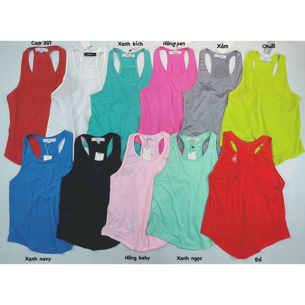 ☞♣▣ÁO TANK LƯỚI MÈ F21 TẬP GYM KIỂU 3 LỖ MẶC NHẸ THOÁNG MÁT