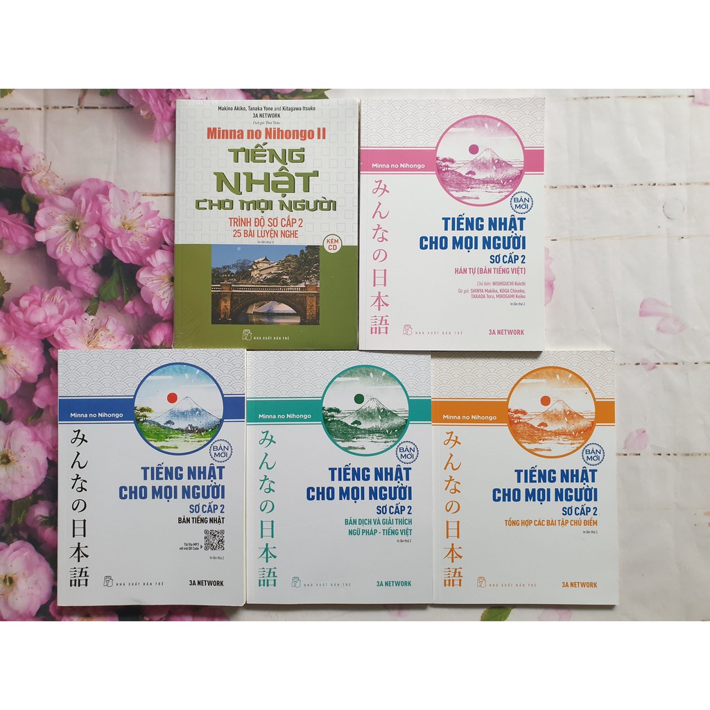 Sách - Combo 5 Cuốn Minna No Nihongo Sơ Cấp 2 Trình Độ N4 - Phiên Bản Mới